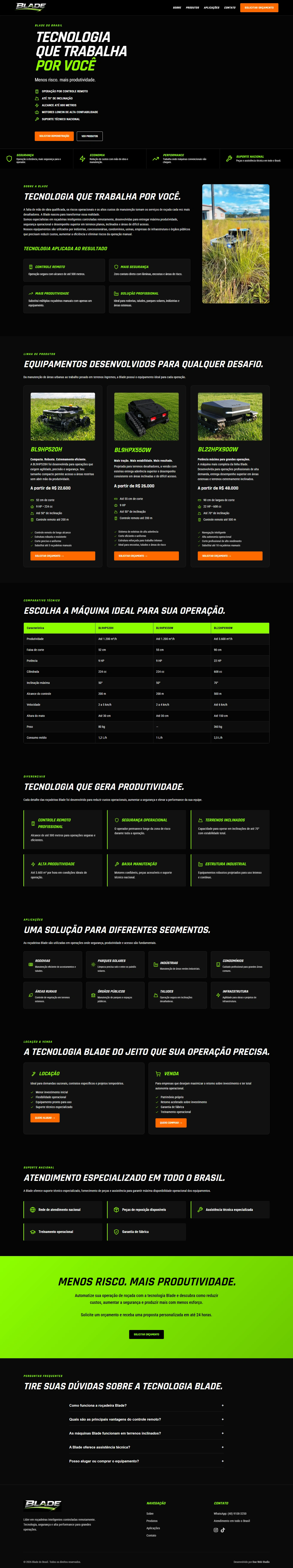 Projeto Blade do Brasil — Due Web Studio