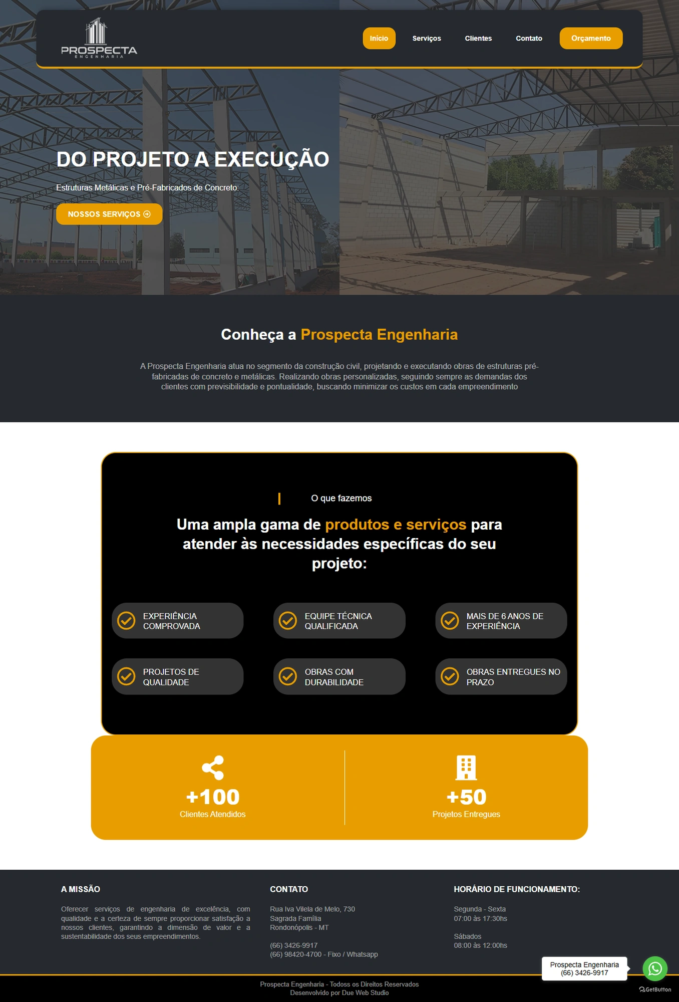 Projeto Prospecta Engenharia — Due Web Studio