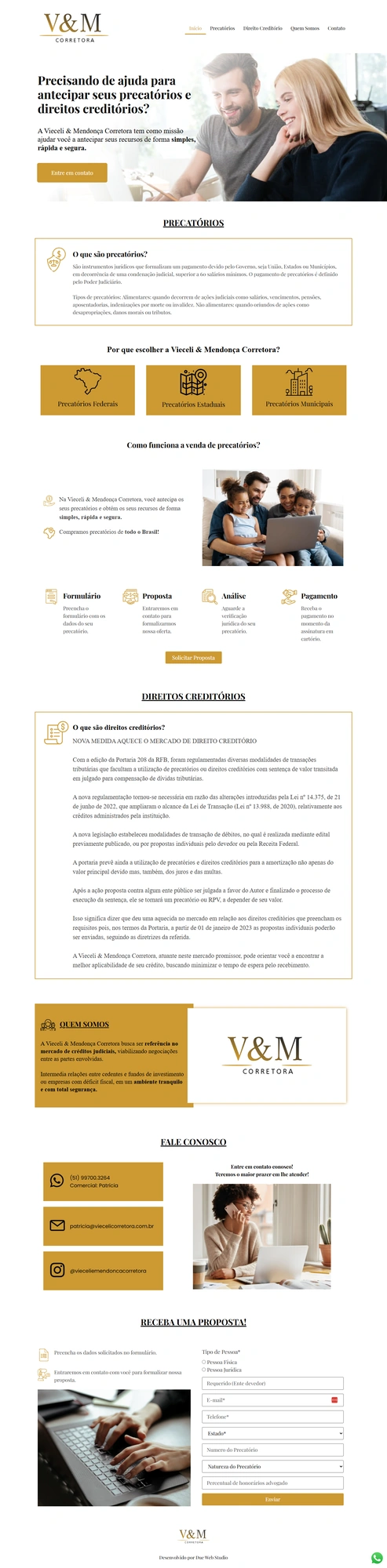 Projeto Vieceli & Mendonça — Due Web Studio